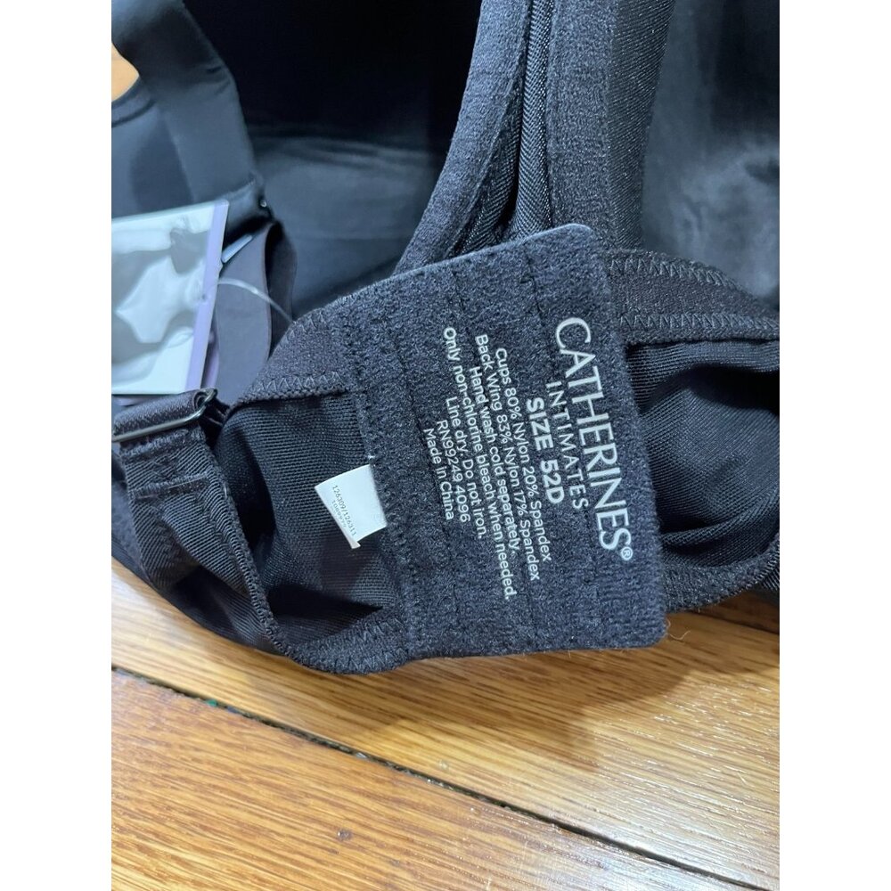 Catherine's Intimates Black Bra Padded Women's Size 52D NWT $49.95 - Picture 4 of 4